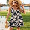 MISFAY Women Summer Spaghetti Strap Button Down V Neck Sleeveless Causal Beach Cover Up Dress with Pockets view 3