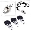 HANABASS 2pcs Stainless Steel Whistles Black Lanyard for Referees and Officials Loud Sound Emergency Whistle for Sports Training and Safety Use view 4