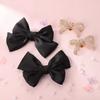 lasuroa 4pcs Bow Shoe Clips, Detachable Bowknot Shoe Clips for Women Bow Shoe Buckles Rhinestone Shoe Clips Bow Knot Shoe Charms for Heels for Wedding Bridal Party Daily Wearing (Black, Golden) view 3