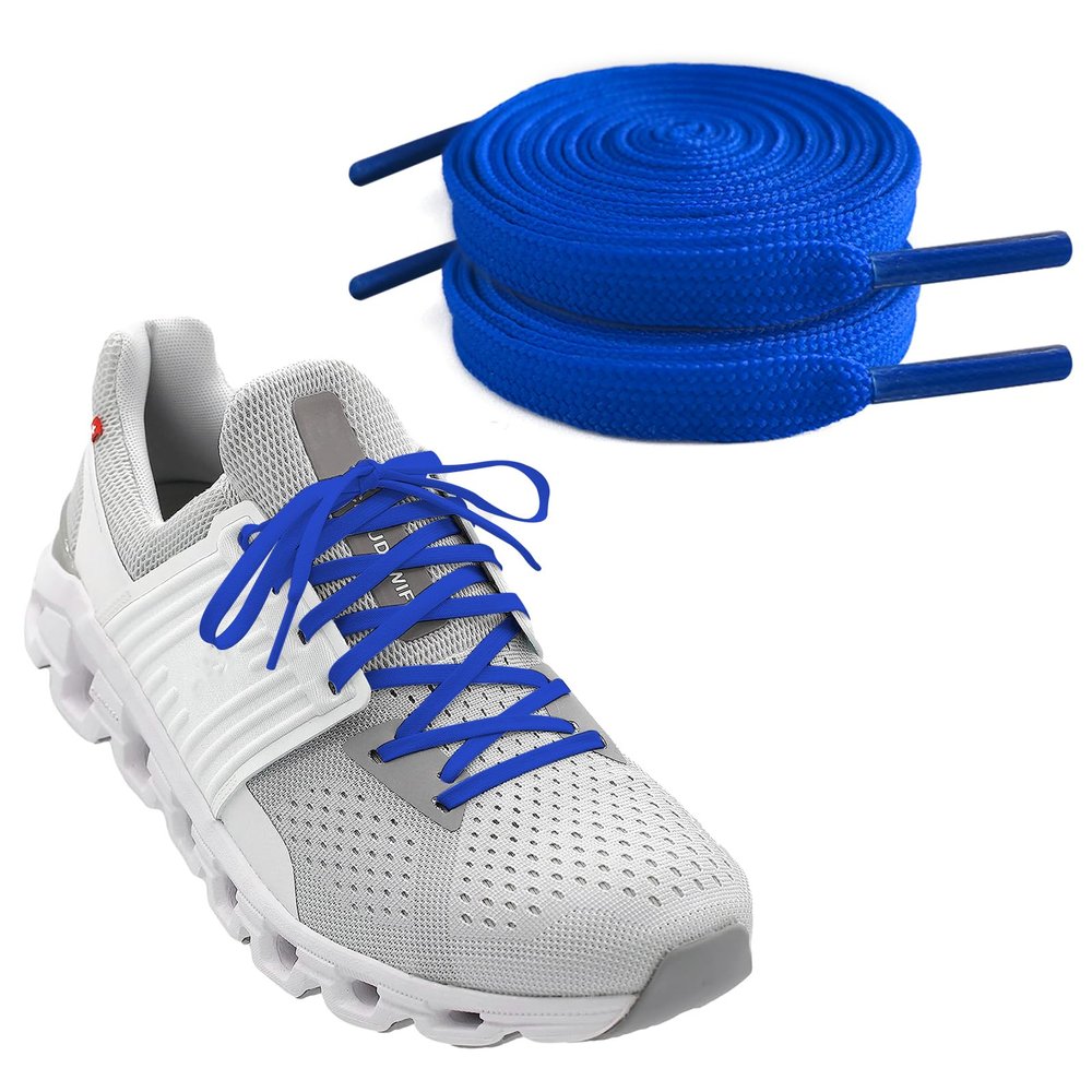 NDTEZUGT 1/4"(6mm) Flat Thin Shoe Laces, Original Athletic Shoelaces Shoe Strings Replacement Laces for Sneakers (Blue, 47''/120cm)