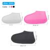 PATIKIL S/M/L Waterproof Silicone Shoe Cover, 3 Pairs Reusable Non-Slip Overshoes Rain Shoes Cover Protectors Galoshes for Outdoor Rain Snow, White Pink Black view 2