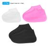 PATIKIL S/M/L Waterproof Silicone Shoe Cover, 3 Pairs Reusable Non-Slip Overshoes Rain Shoes Cover Protectors Galoshes for Outdoor Rain Snow, White Pink Black view 3