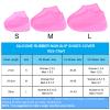PATIKIL S/M/L Waterproof Silicone Shoe Cover, 3 Pairs Reusable Non-Slip Overshoes Rain Shoes Cover Protectors Galoshes for Outdoor Rain Snow, White Pink Black view 4