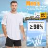 Guooolex Rash Guard for Men UV Swim Shirt Short Sleeve SPF Loose Fit Water Shirt for Swimming Quick Dry Sun Protection Running Fishing White Tshirts S Size view 3
