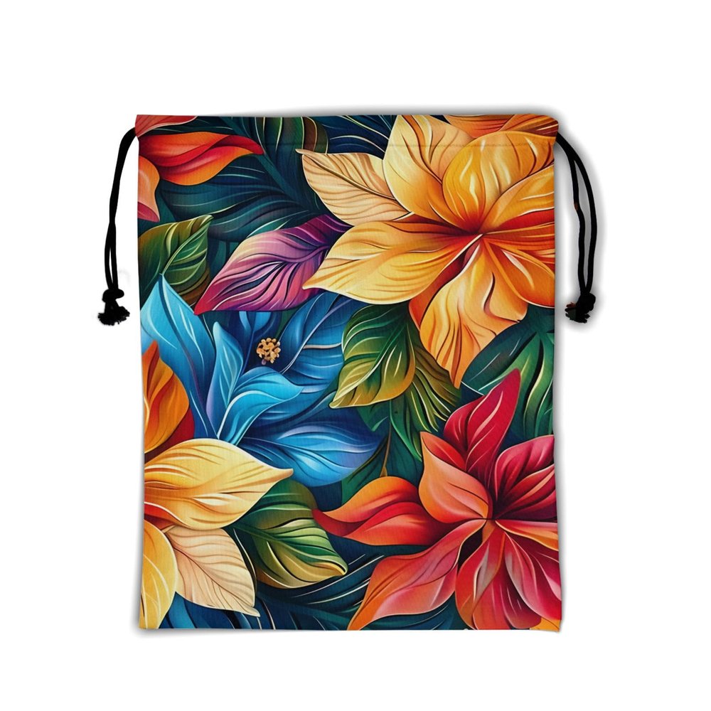 Nerxy Colorful Flowers Gymnastics Grip Bag - Cute Grips Bags Wildflower Gym Bag for Gymnasts Topical Floral Drawstring Bags Plant Athlete Gym Pouch Bags