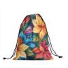 Nerxy Colorful Flowers Gymnastics Grip Bag - Cute Grips Bags Wildflower Gym Bag for Gymnasts Topical Floral Drawstring Bags Plant Athlete Gym Pouch Bags view 2
