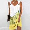 Amazon Warehouse Sale Clearance Summer Dresses Dresses for Women 2024 Elegant Sleeveless Boho Floral Print Sun Dress Trendy Vintage Tunic Beach Dress Yellow XL view 2