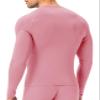 SPVISE Pink Compression Shirt Men Cool Dry Long Sleeve Performance Athletic Workout Shirts Active Sports Running T-Shirts Top view 4