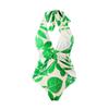 ABOCIW One Piece Swimsuit for Women with Swim Cover up Sarong Wrap Skirt Floral Printed Halter Neck Tummy Control Bathing Suit Monokini Two Piece Swimwear Green Small view 2