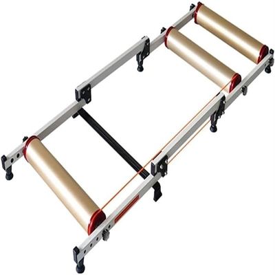 ZQJYMXM Adjustable Bike Trainer Stand Bike Roller Trainer, for 24-27.5" Mountain Bike, 700C Road Bike Roller Bike, Folding Bicycle Trainers, Low Noise(Gold)