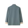 NineFit Basics Chinese Style Long Sleeve Tai Chi Cotton And Linen Tang Suit Uniform for Men (blue-green, M), Medium view 2