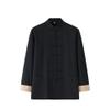 NineFit Basics Chinese Style Long Sleeve Tai Chi Cotton And Linen Tang Suit Uniform for Men (black, M), Medium view 1