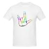 ASL I Love You Sign Language Shirts Men's Crewneck T-Shirts Athletic T Active Short-Sleeve Tops White view 1