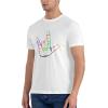 ASL I Love You Sign Language Shirts Men's Crewneck T-Shirts Athletic T Active Short-Sleeve Tops White view 4