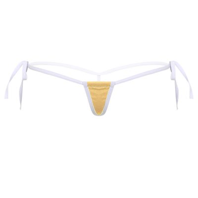 ACSUSS Women T-Back Adjustable Lace-up G-String Sexy Micro Thong Panty Bikini Briefs Underwear Nude One Size