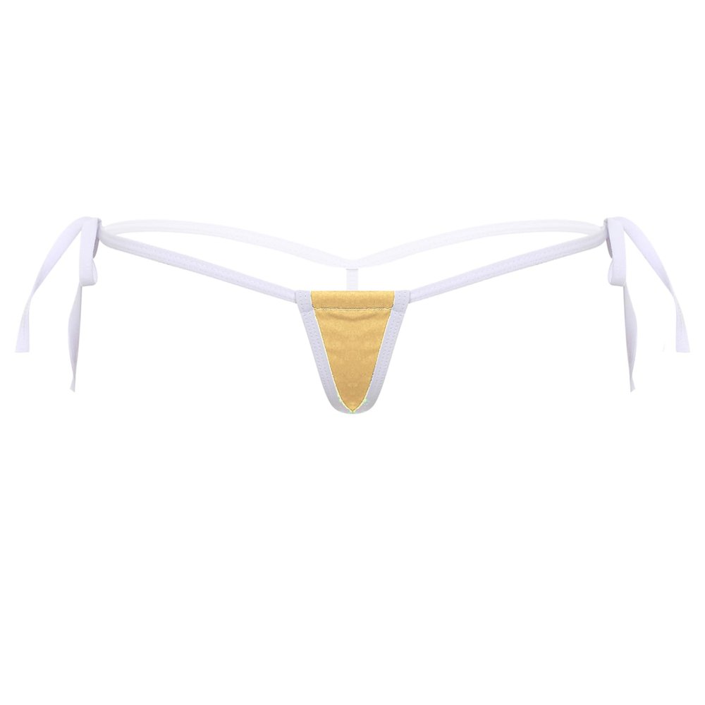 ACSUSS Women T-Back Adjustable Lace-up G-String Sexy Micro Thong Panty Bikini Briefs Underwear Nude One Size