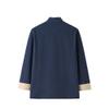 NineFit Basics Chinese Style Long Sleeve Tai Chi Cotton And Linen Tang Suit Uniform for Men (navy blue, XXL), XX-Large view 2