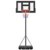 Sweetcrispy Portable Basketball Hoop Outdoor 6.1-10ft Adjustable Height, 44 Inch Shatterproof Backboard/Shock Absorbent Rim, Fillable Base, 2 Wheels for Backyard/Driveway view 1