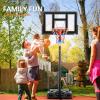 Sweetcrispy Portable Basketball Hoop Outdoor 6.1-10ft Adjustable Height, 44 Inch Shatterproof Backboard/Shock Absorbent Rim, Fillable Base, 2 Wheels for Backyard/Driveway view 3