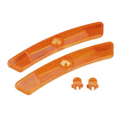 X AUTOHAUX Bike Reflectors 5"x0.79"x0.47" Bicycle Warning Reflector Bike Accessories Plastic Yellow 1 Pair