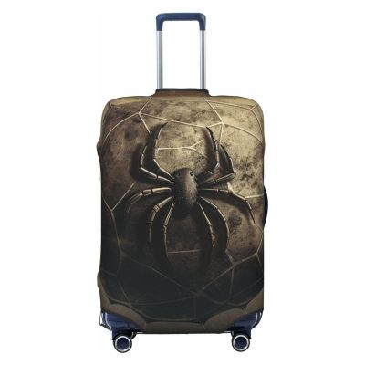CSGJMYGS Travel Luggage Cover Elastic Washable Suitcase Cover Fashion Scratch-Resistant Baggage Covers Ball Spider Web Suitcase Protector Fit 18-32 Inch Luggage, Medium, Black