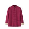 NineFit Basics Chinese Style Long Sleeve Tai Chi Cotton And Linen Tang Suit Uniform for Men (wine red, L), Large view 1