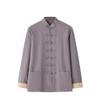 Chinese Style Long Sleeve Tai Chi Cotton And Linen Tang Suit Uniform for Men (grey, XXL) view 1