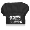 CREATCABIN Chef Hats Cooking Hat Elastic Cotton Kitchen Baker Reusable Adjustable Stretch Chef Gifts for Men Women Adult Grilling Unisex Baking Hibachi-Dude with The Food 9 x 11.8Inch(Black) view 1