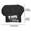 CREATCABIN Chef Hats Cooking Hat Elastic Cotton Kitchen Baker Reusable Adjustable Stretch Chef Gifts for Men Women Adult Grilling Unisex Baking Hibachi-Dude with The Food 9 x 11.8Inch(Black) view 2