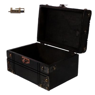 MAGICLULU Wooden Treasure Box Jewelry Storage Box Trinket Chest Wooden Jewelry Case Multipurpose Storage for Home Decor and Pirate Game