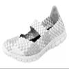 Icegrey Women's Woven Elastic Walking Shoes Flats Slip on Sneakers Comfortable Casual Stretch Shoes White view 1