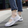 Icegrey Women's Woven Elastic Walking Shoes Flats Slip on Sneakers Comfortable Casual Stretch Shoes White view 3