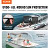 VEVOR 3 Bow Bimini Top Boat Cover, Detachable Mesh Sidewalls, 600D Polyester Canopy with 1" Aluminum Alloy Frame, Includes Storage Boot, 2 Support Poles, 2 Straps, 6'L x 46" H x 79"-84" W, Light Grey view 2