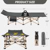 Candockway Folding Camping Cot for Sleeping, Portable Cots for Adults, Heavy Duty Cot Bed 550LBS(Max Load), Extra Wider Cots with Large Pocket for Outdoor, Office, Beach(Stripe Grey) view 3