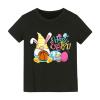 AIMAOMI Girls Easter Day T Shirt Cute Bunny Easter Egg Tee Gnomes Chicks Happy Easter Clothes (R1-Black, 4-6 Years) view 1