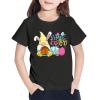 AIMAOMI Girls Easter Day T Shirt Cute Bunny Easter Egg Tee Gnomes Chicks Happy Easter Clothes (R1-Black, 4-6 Years) view 2