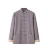 NineFit Basics Chinese Style Long Sleeve Tai Chi Cotton And Linen Tang Suit Uniform for Men (grey, M), Medium view 1