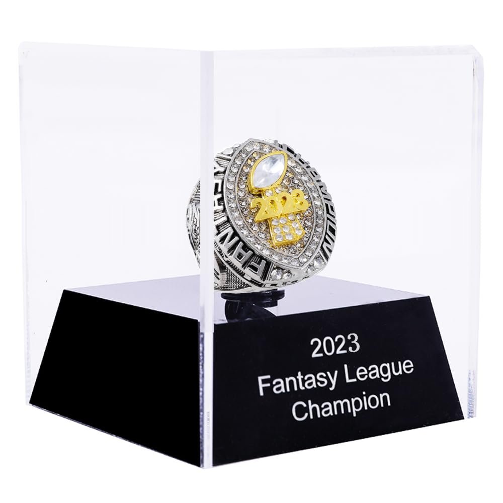 2023 Fantasy Football Trophy Ring and Case Together | Heavy 2023 FFL Championship Trophy Ring Award Trophy for Fantasy Football League Winner (ring and box together, size 10)
