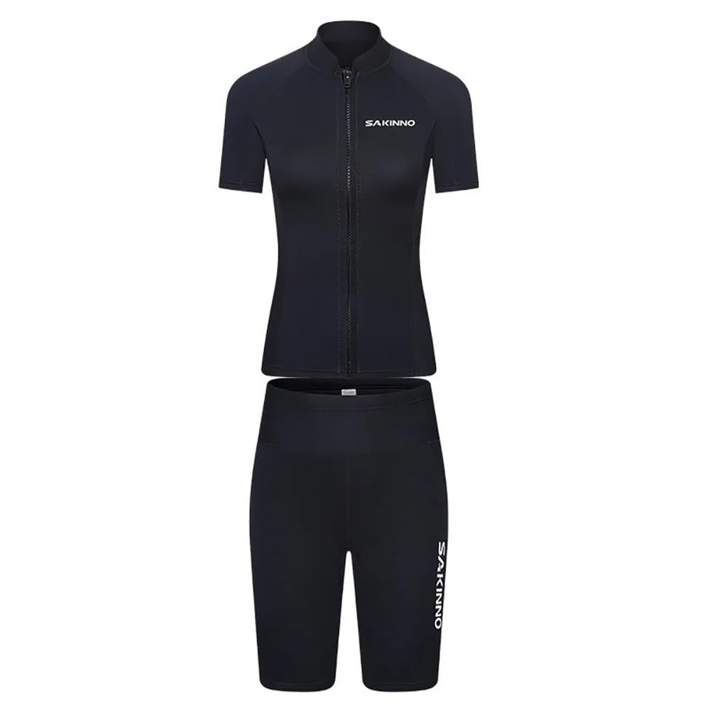 WYYHAA 2Mm Neoprene Shorty Wetsuits for Men Women, Short Sleeve Diving Suits with Front Zipper UV Protection for Snorkeling Surfing Swimming,Women1,S