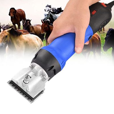 MAHWER Adjustable Equine Grooming Blade Clipper, Electric Horse Hair Clipper 690W, Large & Medium Animals Haircut Machine, with Tool Box, Dog, Equine, Cattle, Camel (Color : Blue)