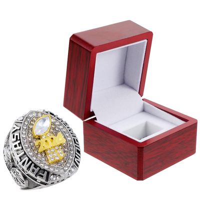 2024 Fantasy Football Ring | Heavy FFL Champion Ring | Gold Silver Tone Plated Award Trophy for Fantasy Football League Winner (size 12, ring and box together)