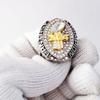 2024 Fantasy Football Ring | Heavy FFL Champion Ring | Gold Silver Tone Plated Award Trophy for Fantasy Football League Winner (size 12, ring and box together) view 2