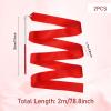 Abeillo 2pcs Rhythmic Dance Ribbons, 78.7 Inch Gymnastics Ribbon Dancer Wand Dancing Ribbon Streamers, Fits Artistic Dancing Gymnastics, Circus Carnival Shows, Baton Stick Twirling (Red) view 3