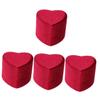 DECHOUS 4pcs Heart-shaped Velour Box Portable Wedding Holder Chic Jewelry Storage for Proposals Elegant Casket Design for Newlyweds and Romantic Events view 1