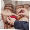 DECHOUS 4pcs Heart-shaped Velour Box Portable Wedding Holder Chic Jewelry Storage for Proposals Elegant Casket Design for Newlyweds and Romantic Events view 4