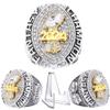 noblehead 2024 Fantasy Football Ring | Heavy FFL Champion Ring | Gold Silver Tone Plated Award Trophy for Fantasy Football League Winner (size 14, ring and stand together) view 1