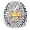 noblehead 2024 Fantasy Football Ring | Heavy FFL Champion Ring | Gold Silver Tone Plated Award Trophy for Fantasy Football League Winner (size 14, ring and stand together) view 2