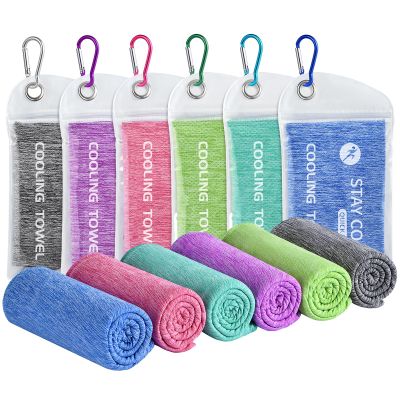 DOFOWORK Cooling Towels - 6 Pack Cooling Towel, 40"x12", Microfiber Soft Breathable Cooling Towels for Neck and Face, Purple