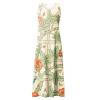 NineFit Basics Maxi Dress for Women Cotton Linen Beach Sleeveless Long Dress Flowy Floral Print Casual Dresses with Pockets Women's Linen Dresses Boho Hawaiian Print Dresses for Women5X-Large,8-Green view 3