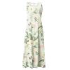 NineFit Basics Sundresses for Women Round Neck Sleeveless Flowy Dresses with Pockets Beach Floral Print Cotton Linen Long Dress Jersey Dress with Sleeves Maxi Pleated Dresses for WomenMedium,6-Green view 2